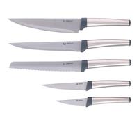 Alpina Knife Set - 5 Pieces: Including Bread Knife and Chef's Knife - Stainless Steel/Polypropylene