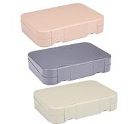 alpina Lunch Box with Compartments - 21 x 15 x 4.5 cm - Surprise Colour: Pink, Grey or Beige - Dishwasher Safe - Children/Adults - Removable Compartment - Plastic