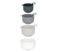 Alpina Mixing Bowl Set of 4, Plastic, White, Non-Slip, 1.2-3L