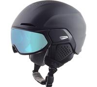 ALPINA ORO QV MIPS - Individually adjustable ski helmet, with removable liner, particularly shock-absorbing, ideal for adults - black matt (ice-blue) - 55-59 cm