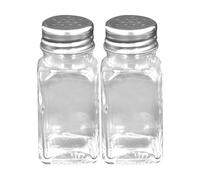 Alpina Pack of Two Glass Salt and Pepper Shakers with Ultra Compact Lid