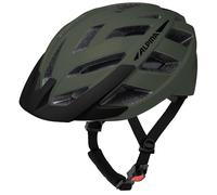 ALPINA PANOMA 3.0, olive matt, 52-57 cm, optimally ventilated touring bike helmet with optional LED light for adults