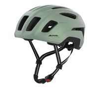ALPINA PARANUS URBAN - Bike helmet with LED rear light, lightweight Hi-EPS inner shell, large ventilation, individually adjustable, and integrated insect net - willow-green matt - 55-59