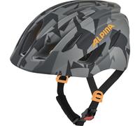 ALPINA PICO FLASH, black-camo orange gloss, 50-55 cm, safe bicycle helmet for children with integrated light