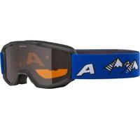 ALPINA Piney Anti-Fog, Extremely Robust and Shatterproof Ski Goggles with 100% UV Protection for Children, Matte Black/Olive, One Size