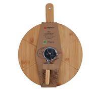 Alpina Pizza Plate with Pizza Cutter - Pizza Plate Wood with Handle - Kitchen Utensils for Perfect Cutting - Ø 34 cm - Including Pizza Knife