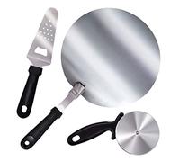 alpina Pizza Set - 3 Piece Shovel/Cutter/Shovel with Bottle Opener - Stainless Steel