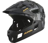 ALPINA RUPI black-camo orange matt, 50-55 cm, full-face helmet for children, optimum protection and safety, individually adjustable