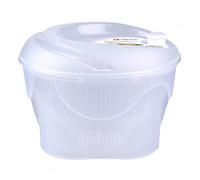 alpina Salad Spinner Large Plastic Salad Vegetable Dresser Washer Dryer Colander Lettuce Leaf Herb Drainer Strainer Easy Spin Drain Lid, 4 Litre (White)