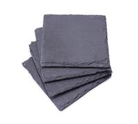 Alpina Set of 4 Square Slate Coaster for Drinks Table Home Pub Bar