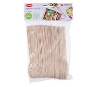 Alpina Set of 50 Natural Disposable Wooden Spoons 16 cm, Beige