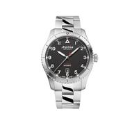 Alpina Startimer Swiss Automatic 3 Hand Stainless Steel Watch with Sapphire Crystal, 41mm, Silver/Black, Startimer Automatic Silver Tone Stainless Steel Bracelet