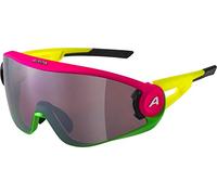 ALPINA Unisex - Adult, 5W1NG Q sports glasses, pink-green-yellow matt, One Size
