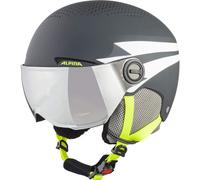 ALPINA Unisex - Children, ZUPO VISOR Q-LITE ski helmet, charcoal-neon matt, 51-55 cm