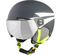 ALPINA Unisex - Children, ZUPO VISOR Q-LITE ski helmet, charcoal-neon matt, 54-58 cm