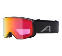 ALPINA VENET Q-LITE - mirrored, contrast-enhancing OTG ski goggles with 100% UV protection, for adults - black matt - M