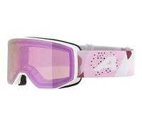 ALPINA VENET Q-LITE - mirrored, contrast-enhancing OTG ski goggles with 100% UV protection, for adults - white-rose matt - M