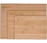 Cutting Boards, Set of 3, Wood, Engraved Text Kitchen Food Large Chopping Board