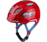 ALPINA XIMO 2 Flash - Lightweight and safe bike helmet for children with integrated LEDs - fire fighter gloss - 45-49
