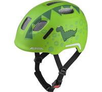 ALPINA XIMO 2 Flash - Lightweight and safe bike helmet for children with integrated LEDs - green dino matt - 45-49