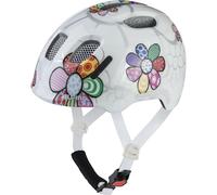 ALPINA XIMO 2 Flash - Lightweight and safe bike helmet for children with integrated LEDs - white flower gloss - 49-54