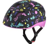 ALPINA XIMO FLASH, black-confetti, 49-54 cm, bicycle helmet for children; individually adjustable with integrated Multi-Fit Light