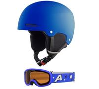 ALPINA ZUPO SET PINEY 2.0, safe set consisting of ski goggles and ski helmet, for children - blue - 48-52