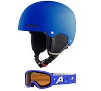 ALPINA ZUPO SET PINEY 2.0, safe set consisting of ski goggles and ski helmet, for children - blue - 51-55