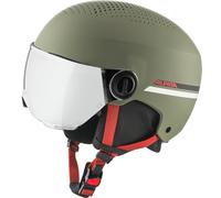 ALPINA Zupo Visor Q-lite Ski Helmet, Olive Red Matt, 48-52