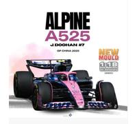 Solido Alpine A525#7 GP China 2025 1:18 - Die-Cast Formula 1 - J. Doohan Miniature Driver's Car, Blue, Collection Model, Window Box with Plastic Base