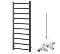 Alpine Anthracite Dual Fuel Heated Towel Rail/Warmer/Radiator. Modern, Designer, Stylish for Bathroom, Kitchen, 1200