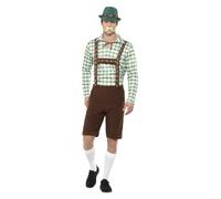 Alpine Bavarian Man German Oktoberfest Lederhosen Adult Mens Fancy Dress M-XL