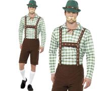 Alpine Bavarian Man German Oktoberfest Lederhosen Adult Mens Fancy Dress M-XL