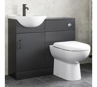 Alpine Black Toilet & Vanity Unit with Basin - 950mm