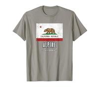 Alpine - California | Cali City Souvenir - CA Flag - T-Shirt, Men, Slate Grey, 3X-Large