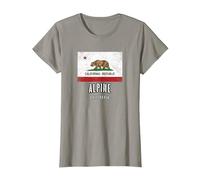 Alpine - California | Cali City Souvenir - CA Flag - T-Shirt, Women, Slate Grey, XX-Large