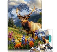 Alpine Chamois Jigsaw Puzzles for Adults,for Educational Game Challenge Toy for Is Ideal As A Gift for The Whole Family 38x26cm