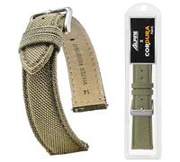 Alpine Cordura Fabric 16mm Watch Band - Quick Release Replacement Straps - Water Resistant Back Lining Leather Straps- Watch Bands for Women & Men - Compatible with Regular & Smart Watch Bands(Olive)