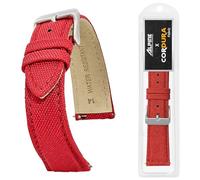 Alpine Cordura Fabric 16mm Watch Band - Quick Release Replacement Straps - Water Resistant Back Lining Leather Straps- Watch Bands for Women & Men - Compatible with Regular & Smart Watch Bands(Red)