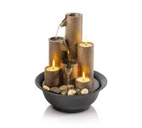 Alpine Corporation Tabletop Indoor Water Fountain, Brown, 9" L x 9" W x 11" H
