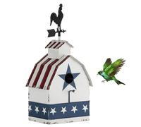 Alpine Corporation YHL208HH Alpine Patriotic Rooster Vane Top Birdhouse, Multicolor
