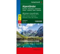Alpine countries, Road map 1:500.000, : Austriaq, Germany, Liechtenstein, Switzerland, France, Italy