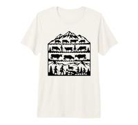 Alpine Cow Herding Transhumance Silhouette Premium T-Shirt