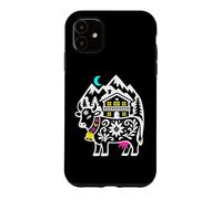 Alpine Cow Mountain Chalet Folk Art Case for iPhone 11