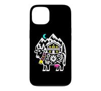 Alpine Cow Mountain Chalet Folk Art Case for iPhone 13