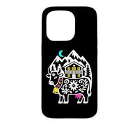 Alpine Cow Mountain Chalet Folk Art Case for iPhone 15 Pro