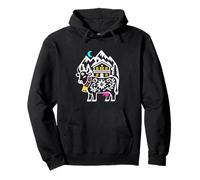 Alpine Cow Mountain Chalet Folk Art Pullover Hoodie