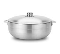 Alpine Cuisine 11-Quart Gourmet Aluminum Caldero Stock Pot, Cooking Dutch Oven Performance for Even Heat Distribution, Perfect for Serving Large & Small Groups, Riveted Handles, Commercial Grade