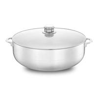 Alpine Cuisine 13-Quart Aluminum Caldero Stock Pot with Glass Lid, Cooking Dutch Oven Performance for Even Heat Distribution, Perfect for Serving Large & Small Groups, Riveted Handles Commercial Grade