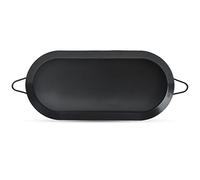 Alpine Cuisine Nonstick Oval Comal Griddle 17.5x8-Inch - Black Carbon Steel Tortilla Comal with Double Handle - Durable, Heavy Duty Comal for Cooking - Even-Heating